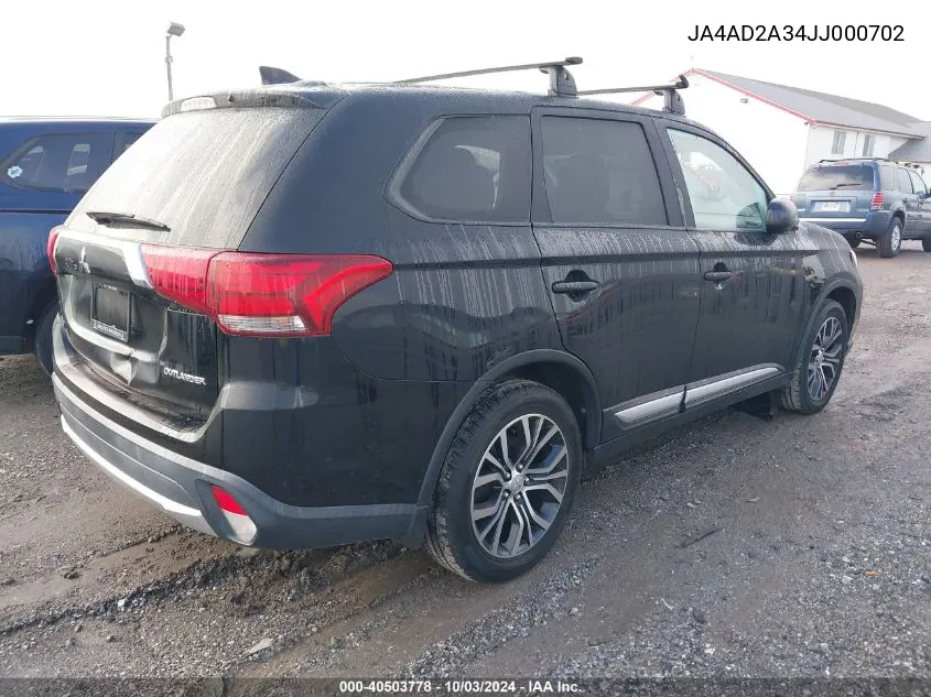 2018 Mitsubishi Outlander Es VIN: JA4AD2A34JJ000702 Lot: 40503778