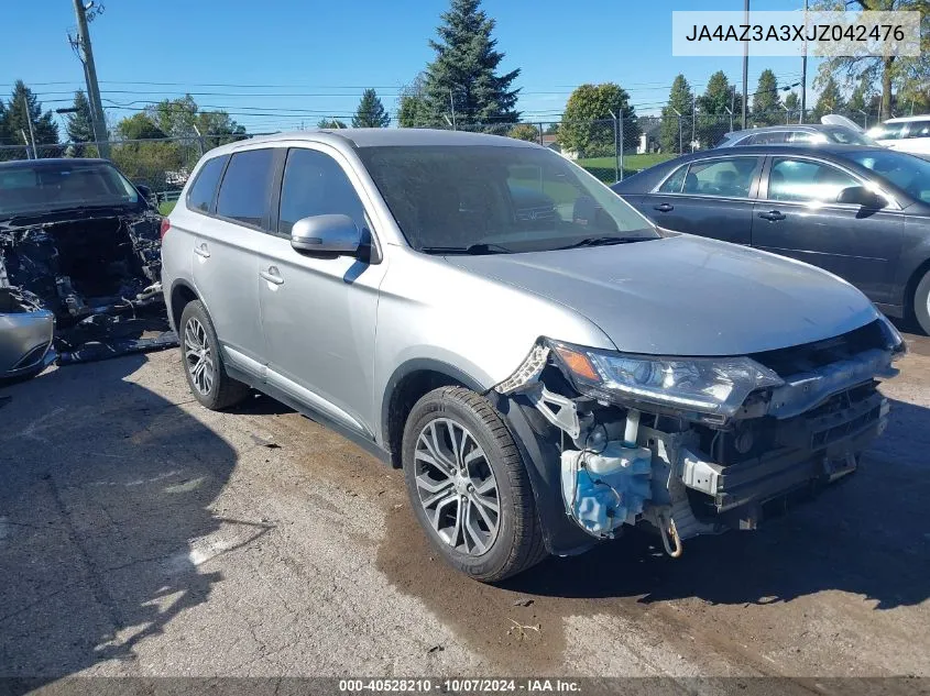 2018 Mitsubishi Outlander Se/Sel VIN: JA4AZ3A3XJZ042476 Lot: 40528210