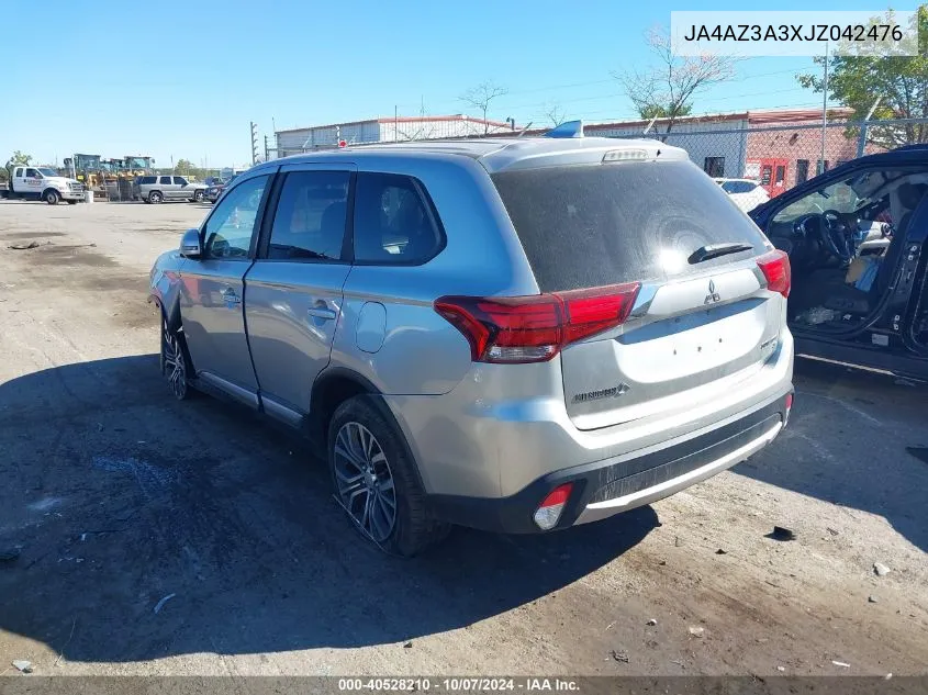 2018 Mitsubishi Outlander Se/Sel VIN: JA4AZ3A3XJZ042476 Lot: 40528210