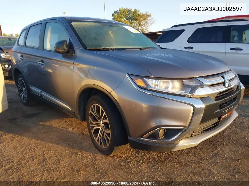 2018 Mitsubishi Outlander Es VIN: JA4AD2A3XJJ002597 Lot: 40529996