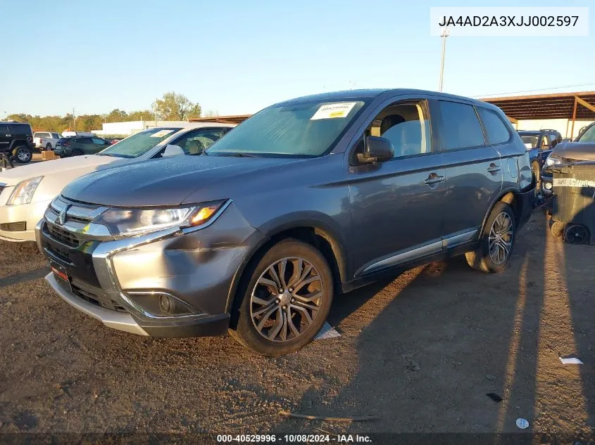 2018 Mitsubishi Outlander Es VIN: JA4AD2A3XJJ002597 Lot: 40529996