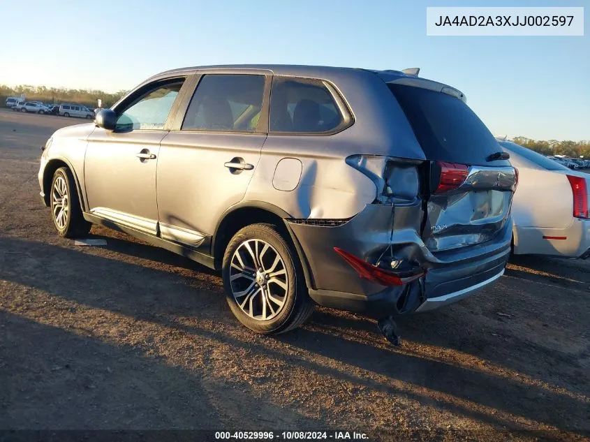 2018 Mitsubishi Outlander Es VIN: JA4AD2A3XJJ002597 Lot: 40529996