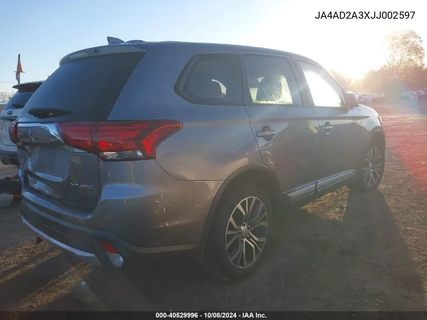 2018 Mitsubishi Outlander Es VIN: JA4AD2A3XJJ002597 Lot: 40529996