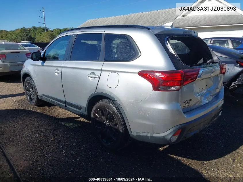 2018 Mitsubishi Outlander Se/Sel VIN: JA4AD3A31JZ030893 Lot: 40539861