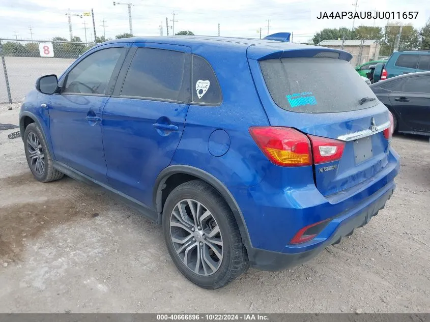 2018 Mitsubishi Outlander Sport 2.0 Es VIN: JA4AP3AU8JU011657 Lot: 40666896