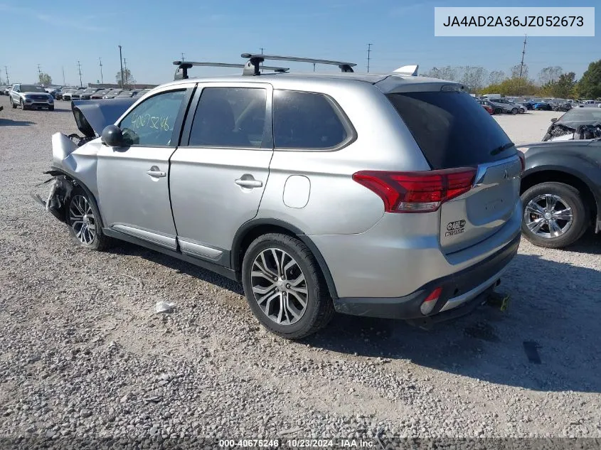 2018 Mitsubishi Outlander Es VIN: JA4AD2A36JZ052673 Lot: 40675246