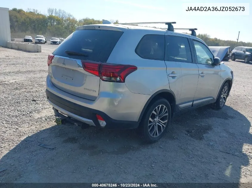 2018 Mitsubishi Outlander Es VIN: JA4AD2A36JZ052673 Lot: 40675246