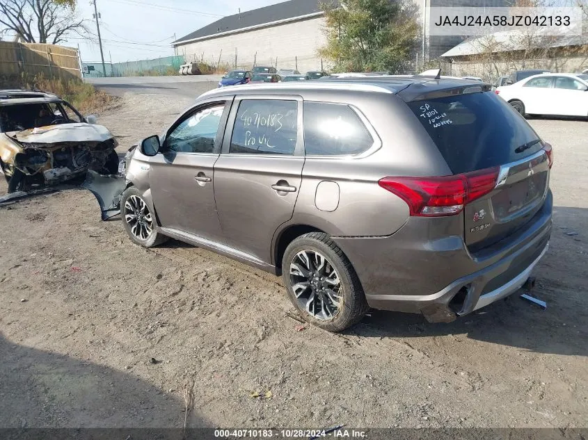 2018 Mitsubishi Outlander Phev Sel VIN: JA4J24A58JZ042133 Lot: 40710183