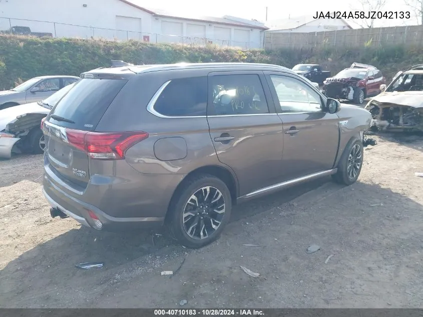 2018 Mitsubishi Outlander Phev Sel VIN: JA4J24A58JZ042133 Lot: 40710183