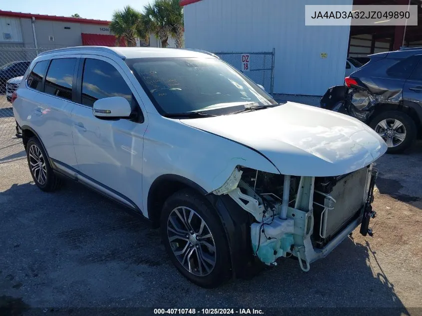 2018 Mitsubishi Outlander Le/Se/Sel VIN: JA4AD3A32JZ049890 Lot: 40710748