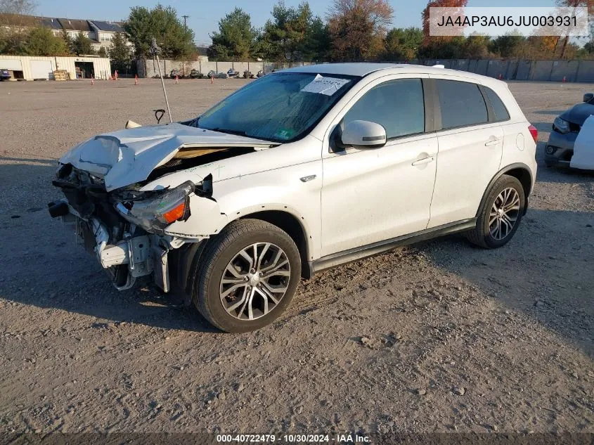 2018 Mitsubishi Outlander Sport 2.0 Es VIN: JA4AP3AU6JU003931 Lot: 40722479