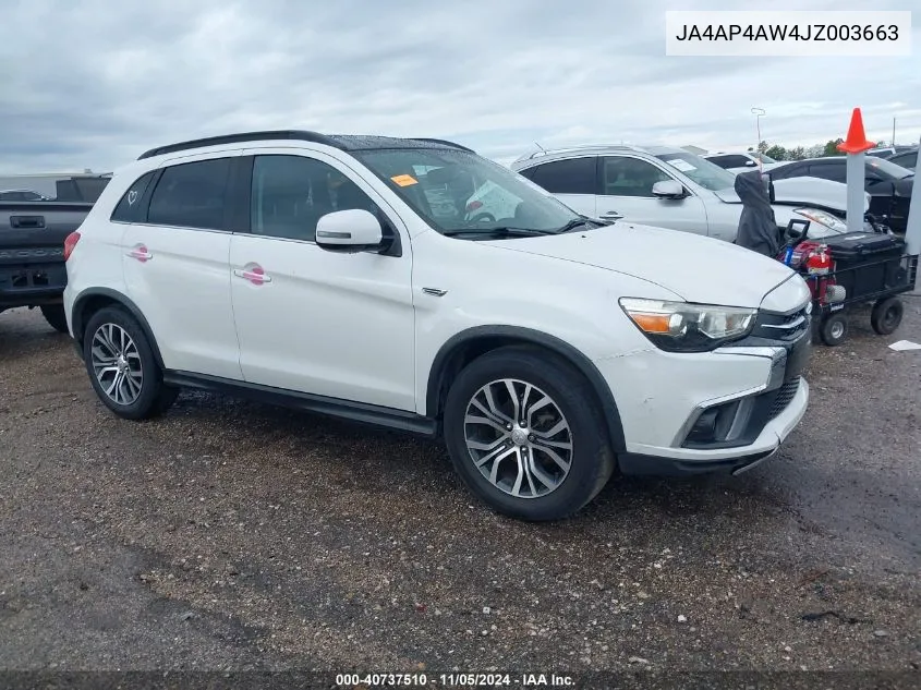 2018 Mitsubishi Outlander Sport 2.4 Sel VIN: JA4AP4AW4JZ003663 Lot: 40737510