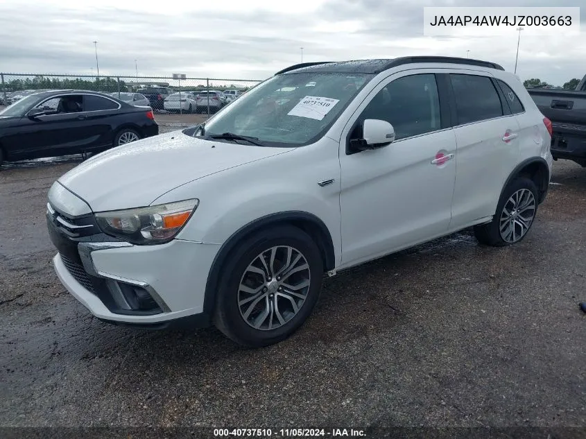 2018 Mitsubishi Outlander Sport 2.4 Sel VIN: JA4AP4AW4JZ003663 Lot: 40737510