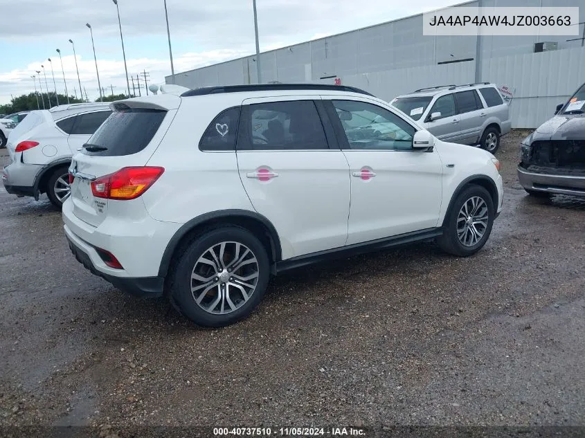 2018 Mitsubishi Outlander Sport 2.4 Sel VIN: JA4AP4AW4JZ003663 Lot: 40737510