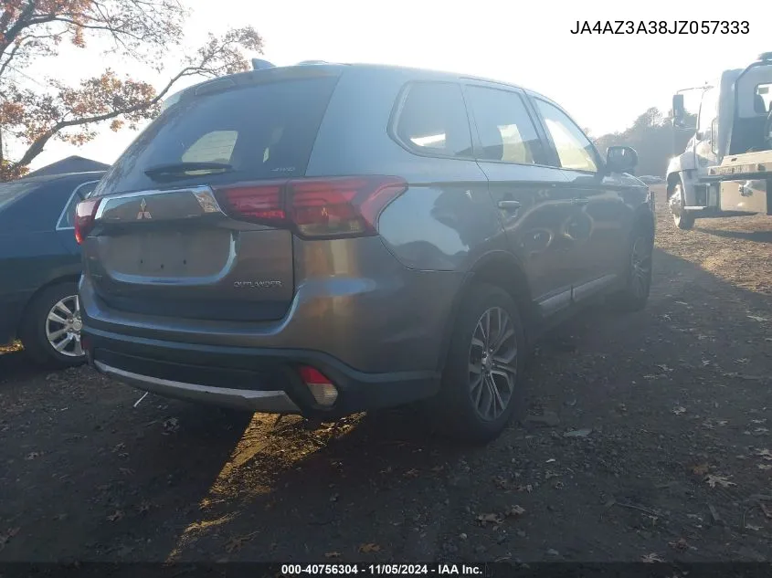 2018 Mitsubishi Outlander Es VIN: JA4AZ3A38JZ057333 Lot: 40756304