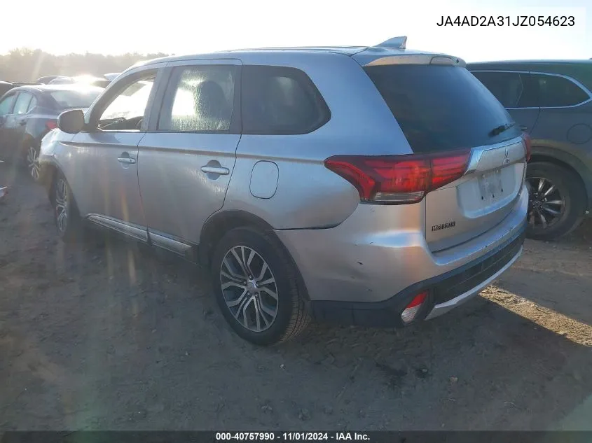 2018 Mitsubishi Outlander Es VIN: JA4AD2A31JZ054623 Lot: 40757990