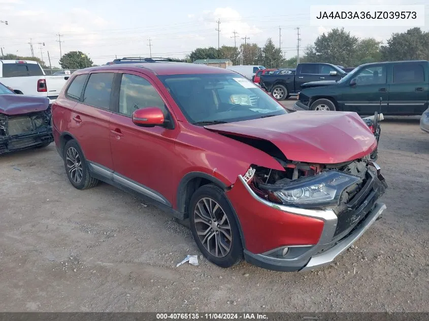 2018 Mitsubishi Outlander Se VIN: JA4AD3A36JZ039573 Lot: 40765135