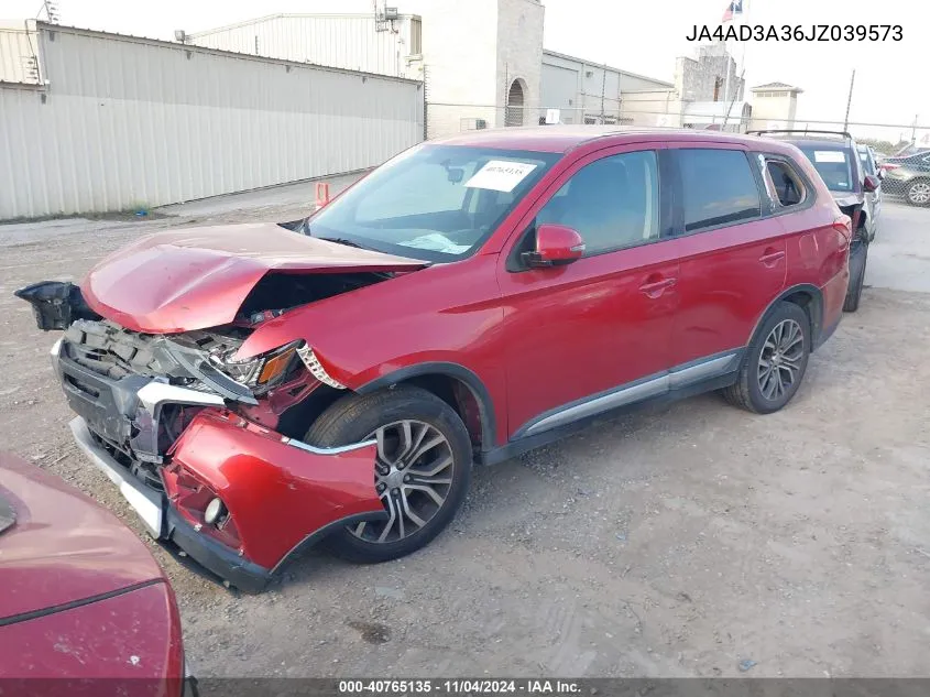 2018 Mitsubishi Outlander Se VIN: JA4AD3A36JZ039573 Lot: 40765135