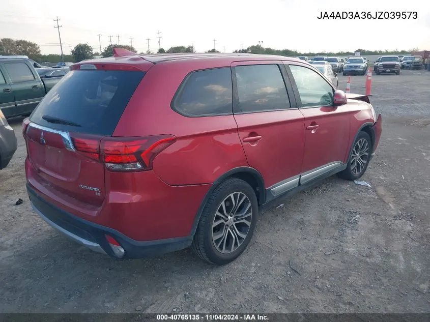 2018 Mitsubishi Outlander Se VIN: JA4AD3A36JZ039573 Lot: 40765135