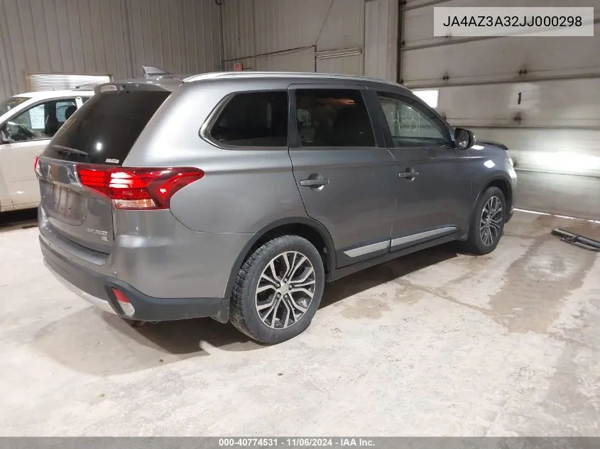 2018 Mitsubishi Outlander Sel VIN: JA4AZ3A32JJ000298 Lot: 40774531