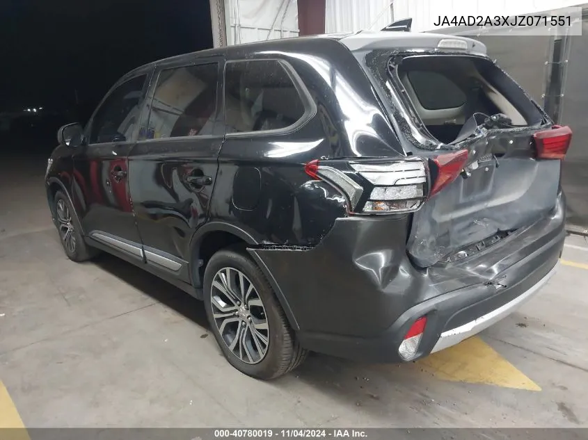 2018 Mitsubishi Outlander Es VIN: JA4AD2A3XJZ071551 Lot: 40780019