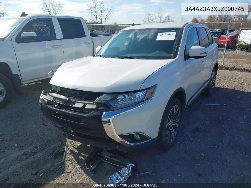 2018 Mitsubishi Outlander Se VIN: JA4AZ3A3XJZ000745 Lot: 40786963