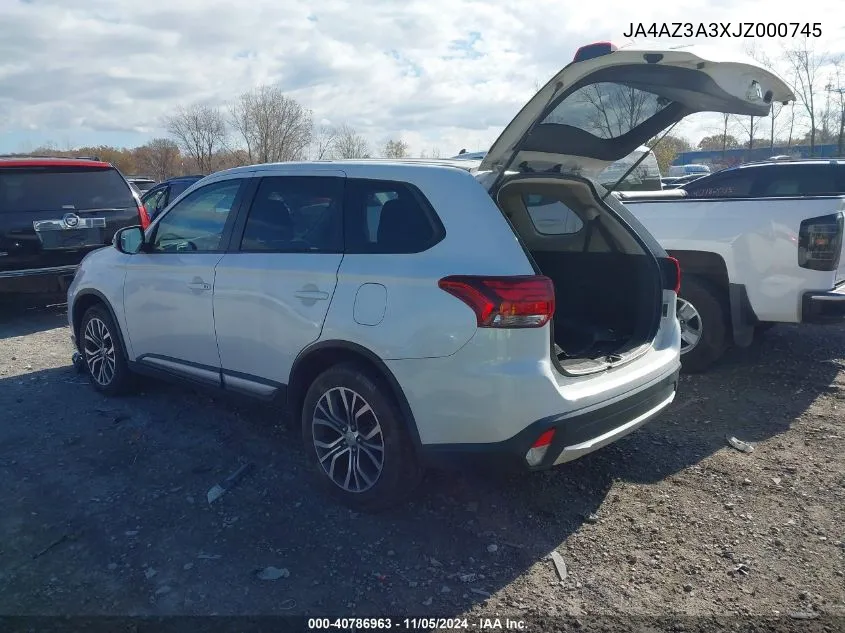 2018 Mitsubishi Outlander Se VIN: JA4AZ3A3XJZ000745 Lot: 40786963