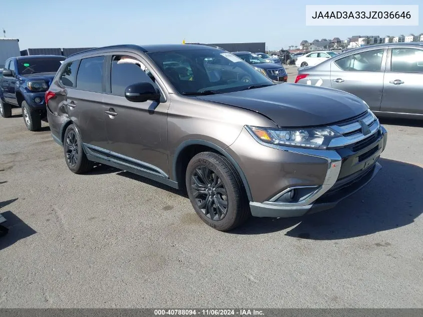 2018 Mitsubishi Outlander Le VIN: JA4AD3A33JZ036646 Lot: 40788094