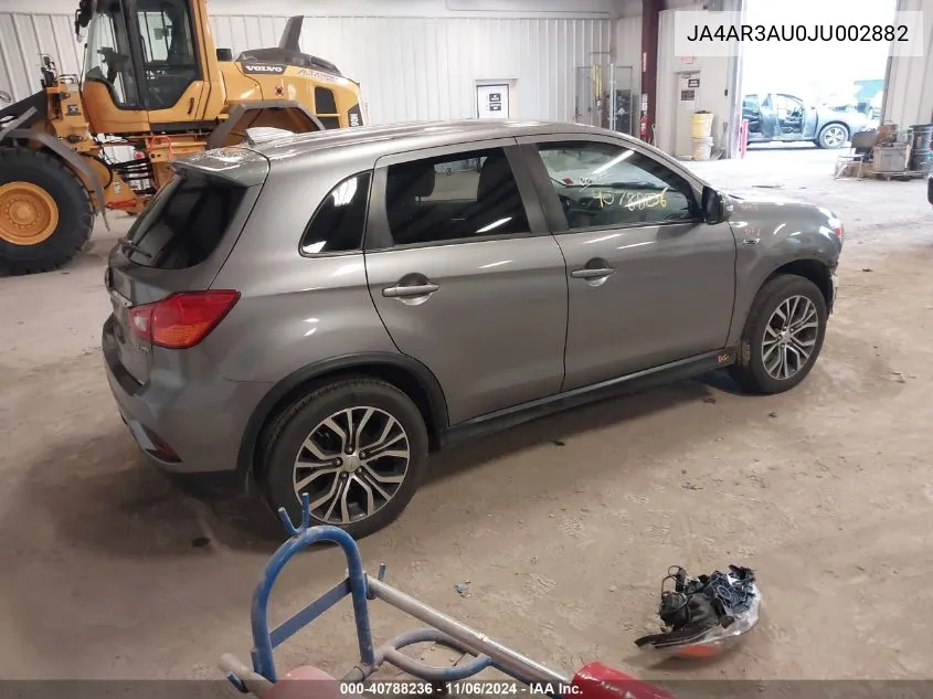 2018 Mitsubishi Outlander Sport 2.0 Es VIN: JA4AR3AU0JU002882 Lot: 40788236