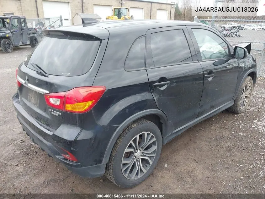 2018 Mitsubishi Outlander Sport 2.0 Es/2.0 Le VIN: JA4AR3AU5JU018026 Lot: 40815466