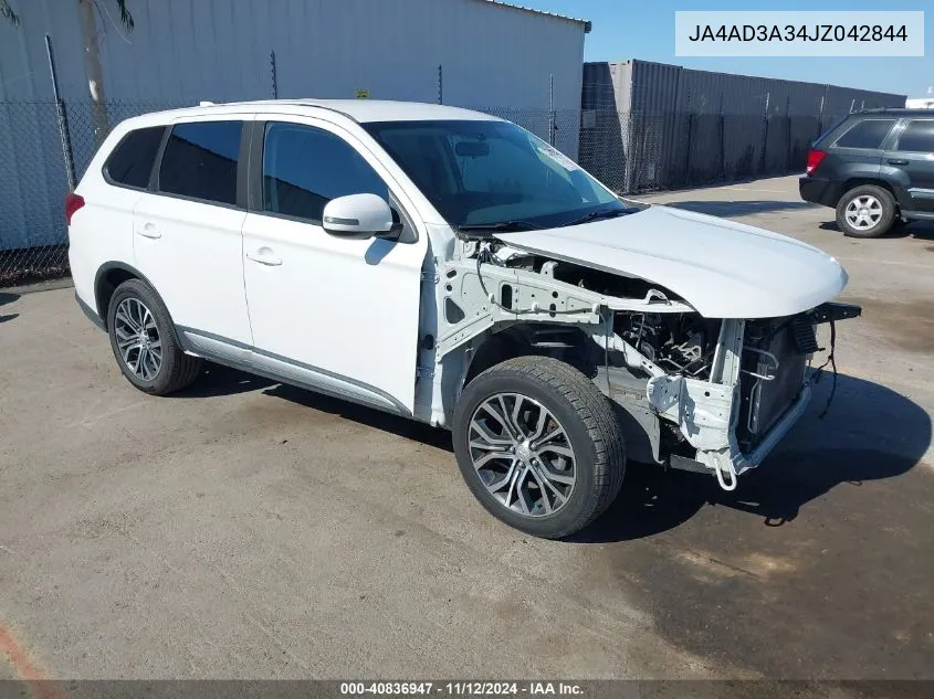 2018 Mitsubishi Outlander Se VIN: JA4AD3A34JZ042844 Lot: 40836947