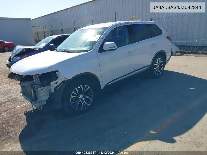 2018 Mitsubishi Outlander Se VIN: JA4AD3A34JZ042844 Lot: 40836947