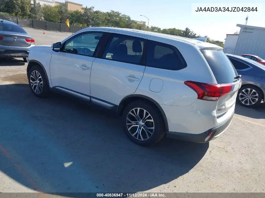 2018 Mitsubishi Outlander Se VIN: JA4AD3A34JZ042844 Lot: 40836947