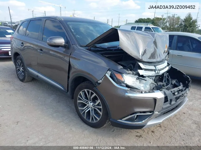 2018 Mitsubishi Outlander Se VIN: JA4AD3A39JZ009452 Lot: 40840156