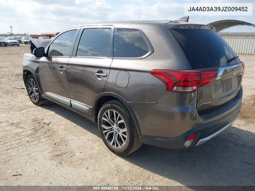 2018 Mitsubishi Outlander Se VIN: JA4AD3A39JZ009452 Lot: 40840156