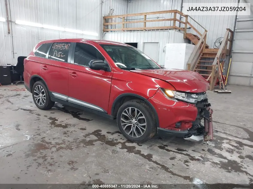 2018 Mitsubishi Outlander Es VIN: JA4AZ3A37JZ059204 Lot: 40885347