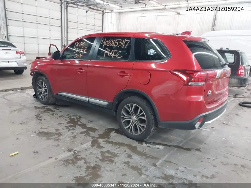 2018 Mitsubishi Outlander Es VIN: JA4AZ3A37JZ059204 Lot: 40885347