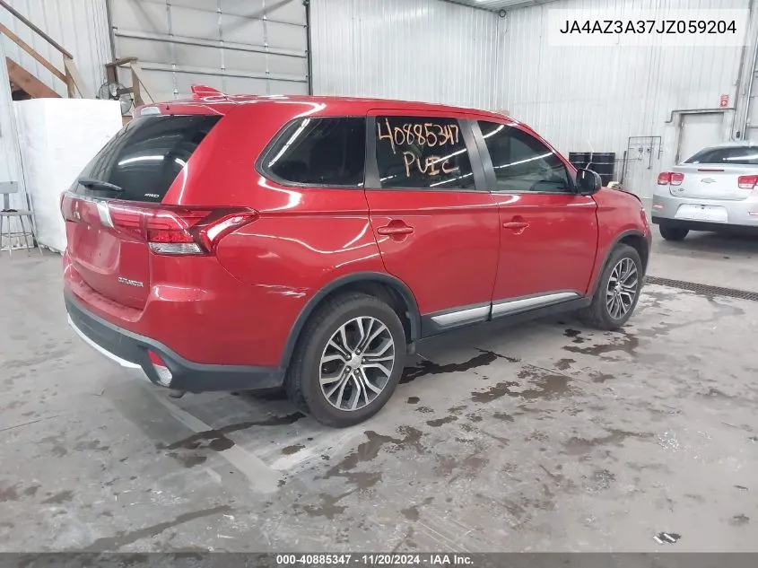 2018 Mitsubishi Outlander Es VIN: JA4AZ3A37JZ059204 Lot: 40885347