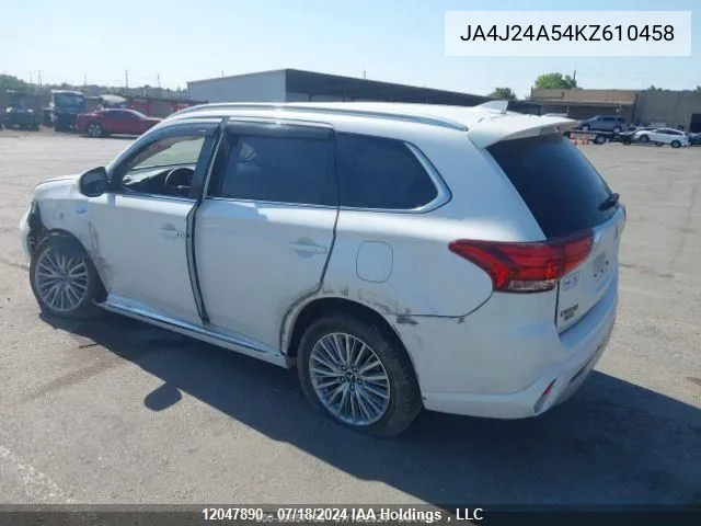 2019 Mitsubishi Outlander Phev VIN: JA4J24A54KZ610458 Lot: 12047890