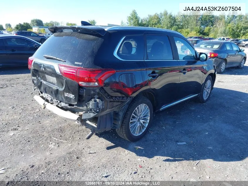 2019 Mitsubishi Outlander Sel/Gt VIN: JA4J24A53KZ607504 Lot: 12088761