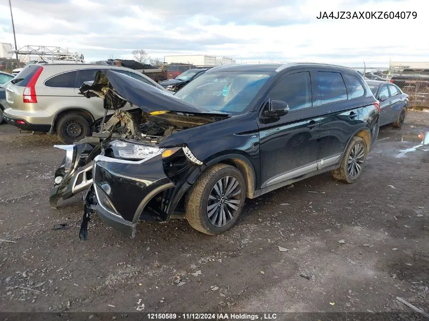 2019 Mitsubishi Outlander VIN: JA4JZ3AX0KZ604079 Lot: 12150589