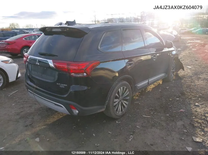 2019 Mitsubishi Outlander VIN: JA4JZ3AX0KZ604079 Lot: 12150589