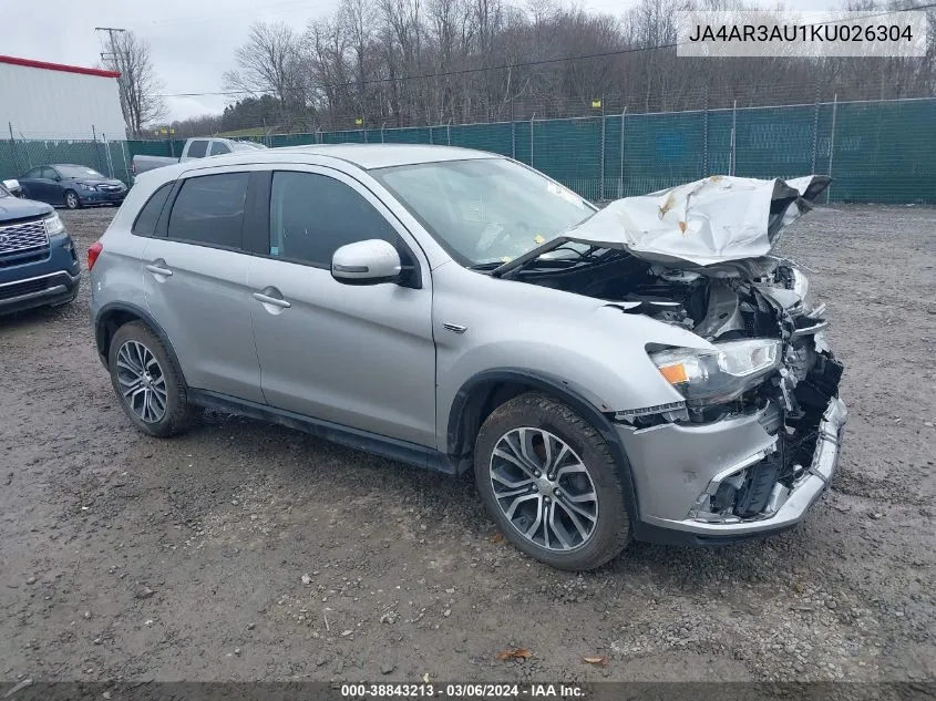 2019 Mitsubishi Outlander Sport 2.0 Es VIN: JA4AR3AU1KU026304 Lot: 38843213