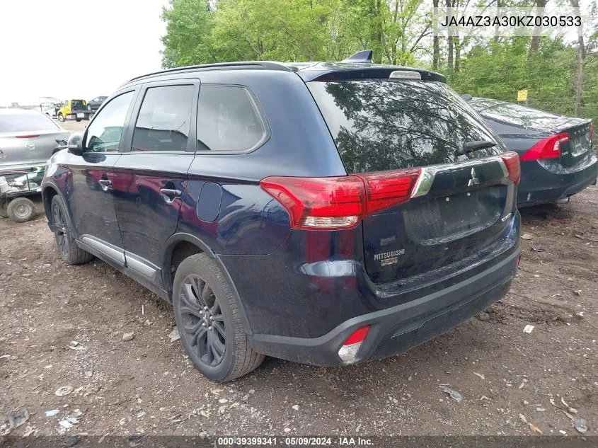 2019 Mitsubishi Outlander Le VIN: JA4AZ3A30KZ030533 Lot: 39399341