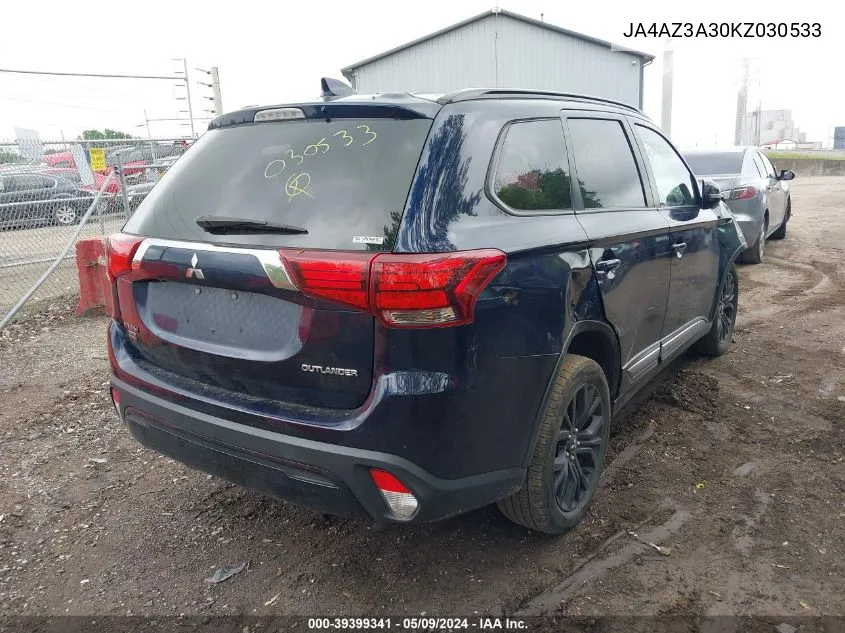 2019 Mitsubishi Outlander Le VIN: JA4AZ3A30KZ030533 Lot: 39399341