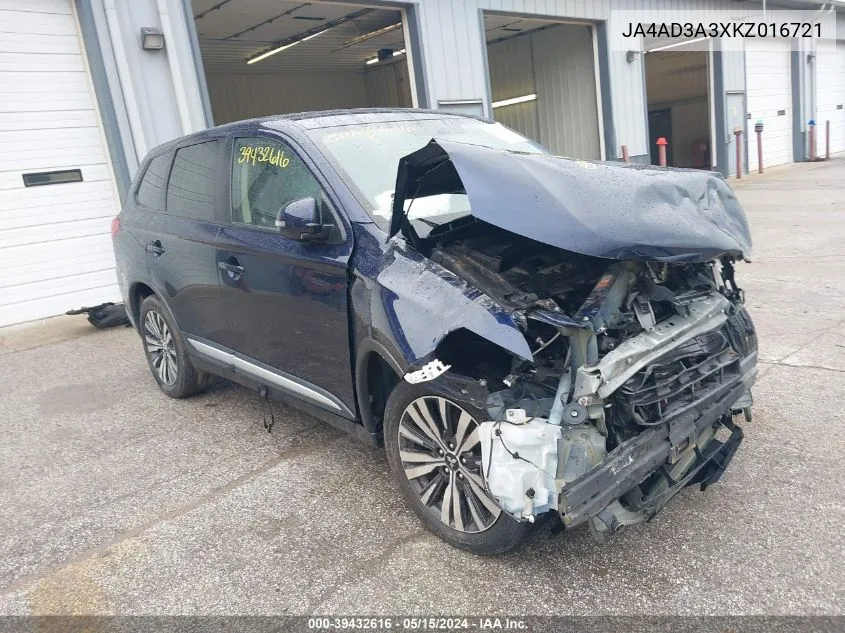 2019 Mitsubishi Outlander Se VIN: JA4AD3A3XKZ016721 Lot: 39432616