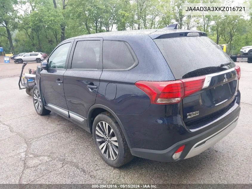 JA4AD3A3XKZ016721 2019 Mitsubishi Outlander Se