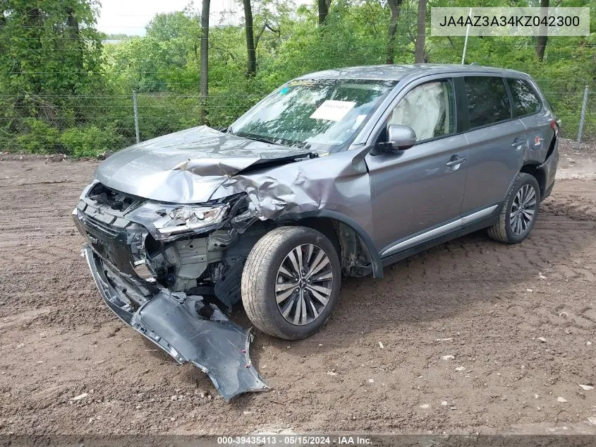 2019 Mitsubishi Outlander Se VIN: JA4AZ3A34KZ042300 Lot: 39435413