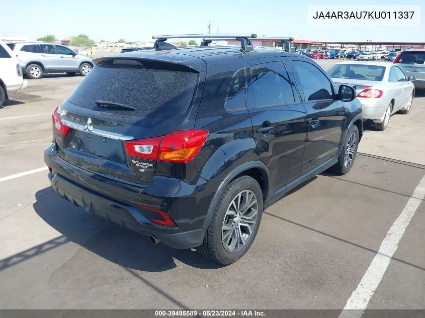 2019 Mitsubishi Outlander Sport 2.0 Se VIN: JA4AR3AU7KU011337 Lot: 39495589