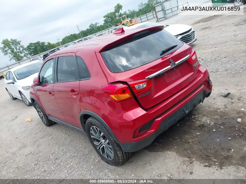 2019 Mitsubishi Outlander Sport 2.0 Es/2.0 Le/2.0 Sp VIN: JA4AP3AUXKU016859 Lot: 39500890